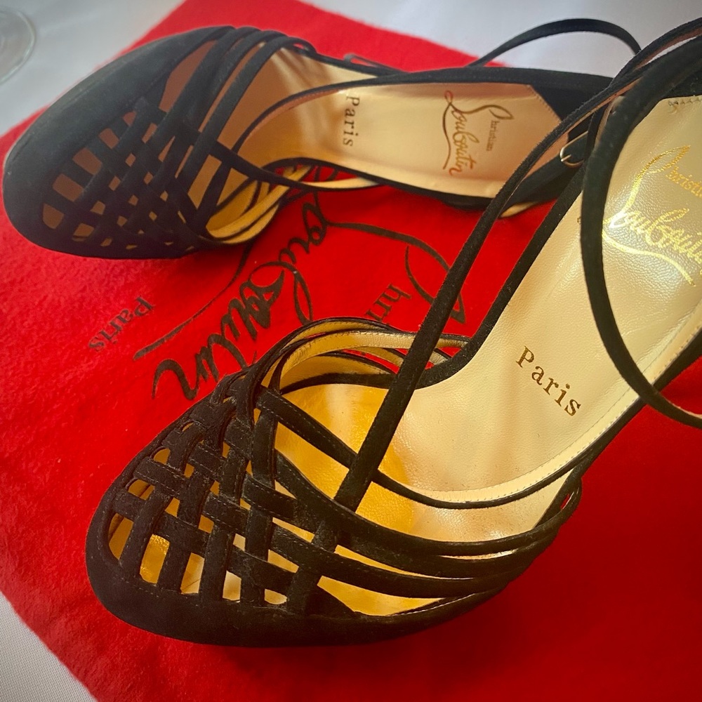 ❤️LUXURY❣️💎LOUBOUTIN -Designer Platform, Red Heel Stilettos❤️